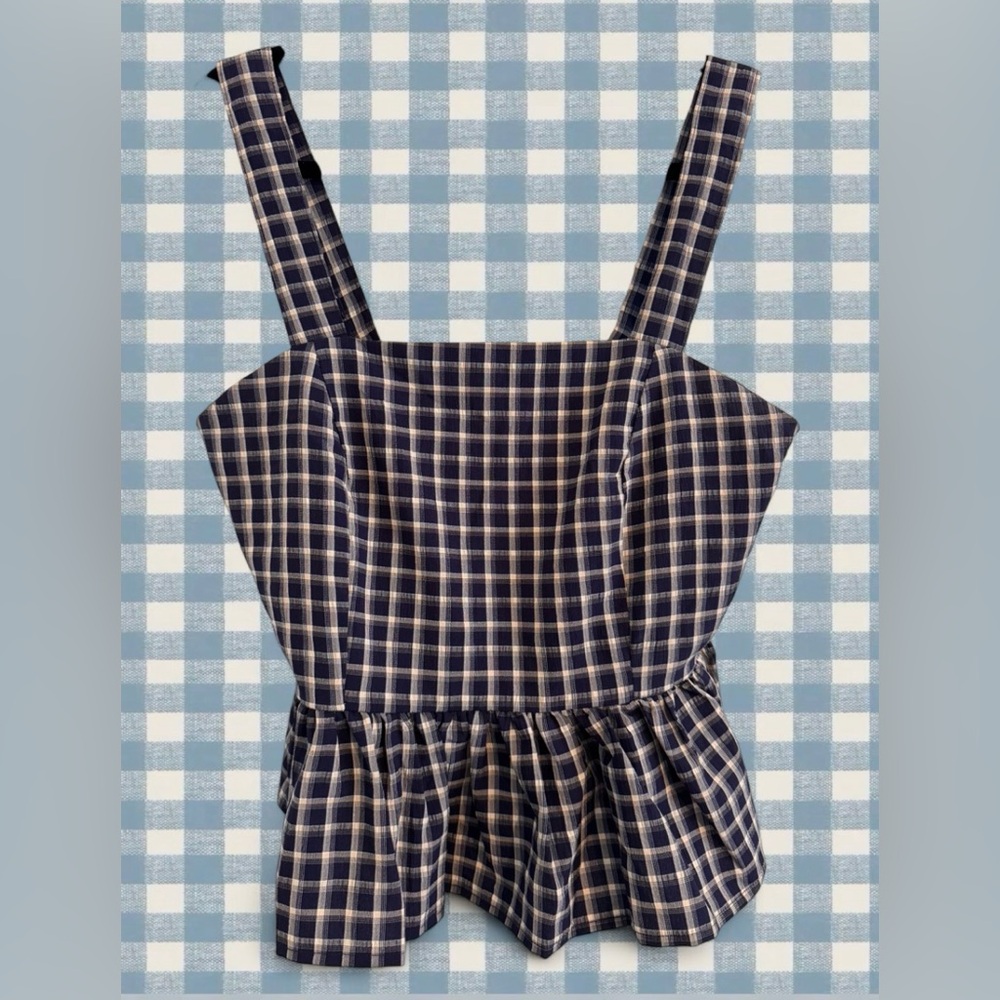 Plaid babydoll Top